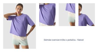 Dámske oversize tričko s potlačou - fialové 1