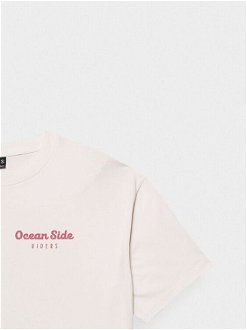 Dámske oversize tričko s potlačou - krémové 7
