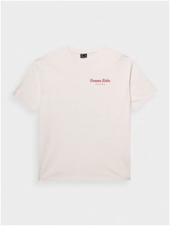 Dámske oversize tričko s potlačou - krémové 2