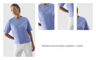 Dámske oversize tričko s potlačou - modré 1