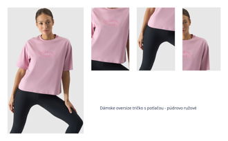 Dámske oversize tričko s potlačou - púdrovo ružové 1