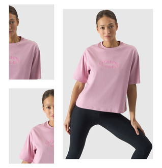 Dámske oversize tričko s potlačou - púdrovo ružové 4