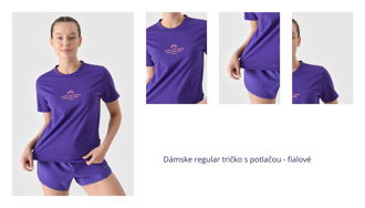 Dámske regular tričko s potlačou - fialové 1