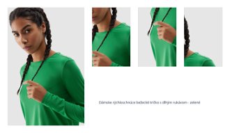 Dámske rýchloschnúce bežecké tričko s dlhým rukávom - zelené 1