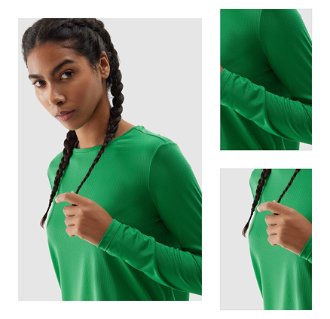 Dámske rýchloschnúce bežecké tričko s dlhým rukávom - zelené 3