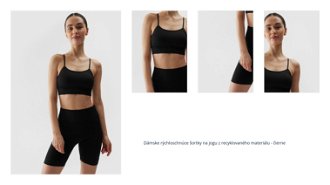 Dámske rýchloschnúce šortky na jogu z recyklovaného materiálu - čierne 1