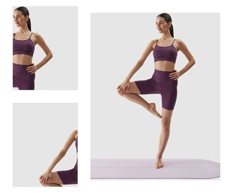 Dámske rýchloschnúce šortky na jogu z recyklovaného materiálu - fialové 4