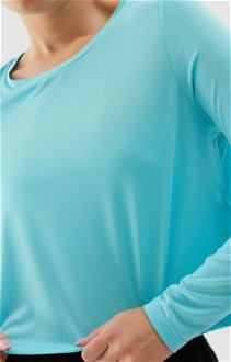 Dámske rýchloschnúce tréningové loose tričko s dlhým rukávom - modré 5