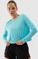 Dámske rýchloschnúce tréningové loose tričko s dlhým rukávom - modré