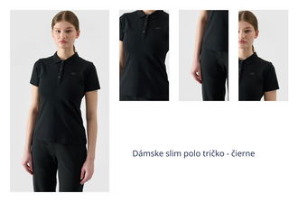 Dámske slim polo tričko - čierne 1