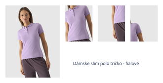 Dámske slim polo tričko - fialové 1