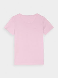 Dámske slim tričko bez potlače - púdrovo ružové