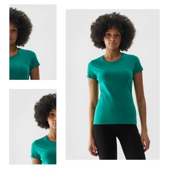 Dámske slim tričko bez potlače - zelené 4