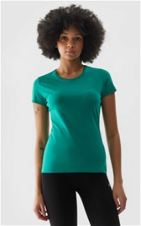 Dámske slim tričko bez potlače - zelené 2