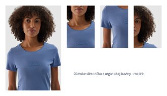 Dámske slim tričko z organickej bavlny - modré 1