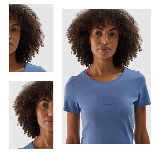Dámske slim tričko z organickej bavlny - modré 4