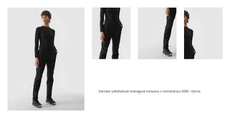 Dámske softshellové trekingové nohavice s membránou 5000 - čierne 1