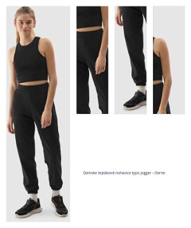 Dámske teplákové nohavice typu jogger - čierne 1