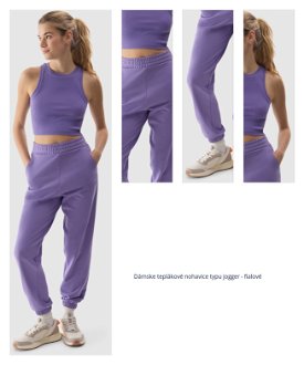 Dámske teplákové nohavice typu jogger - fialové 1