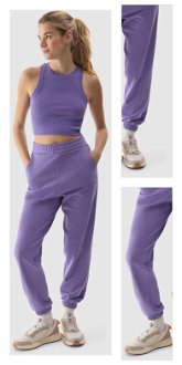 Dámske teplákové nohavice typu jogger - fialové 3