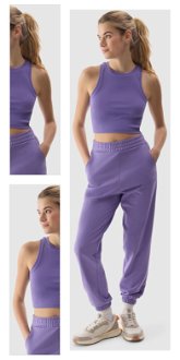 Dámske teplákové nohavice typu jogger - fialové 4