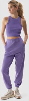 Dámske teplákové nohavice typu jogger - fialové 2