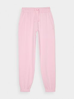 Dámske teplákové nohavice typu jogger - púdrovo ružové