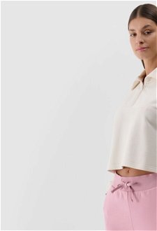 Dámske teplákové nohavice typu jogger - púdrovo ružové 6