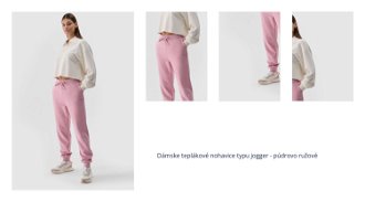 Dámske teplákové nohavice typu jogger - púdrovo ružové 1