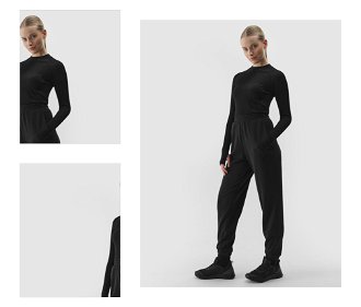 Dámske teplákové nohavice typu jogger s prísadou modalu - čierne 4