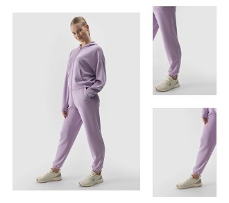 Dámske teplákové nohavice typu jogger s prísadou modalu - svetlofialové 3