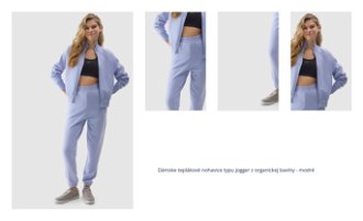 Dámske teplákové nohavice typu jogger z organickej bavlny - modré 1