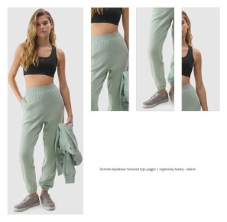Dámske teplákové nohavice typu jogger z organickej bavlny - zelené 1