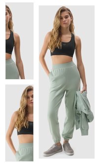 Dámske teplákové nohavice typu jogger z organickej bavlny - zelené 4