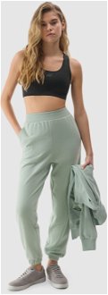 Dámske teplákové nohavice typu jogger z organickej bavlny - zelené 2