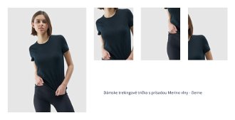 Dámske trekingové tričko s prísadou Merino vlny - čierne 1