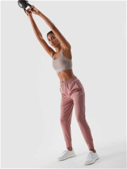Dámske tréningové rýchloschnúce nohavice - púdrovo ružové 2