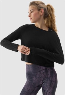 Dámske tričko na jogu s dlhým rukávom z prísadou modalu - čierne 2