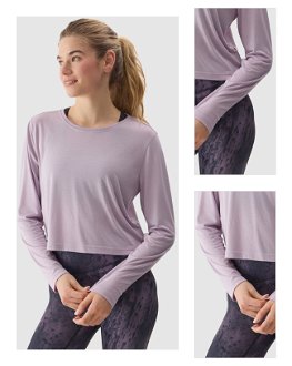 Dámske tričko na jogu s dlhým rukávom z prísadou modalu - fialové 3