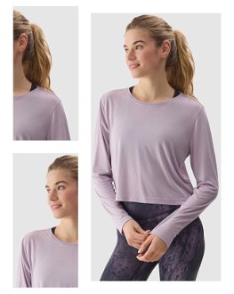 Dámske tričko na jogu s dlhým rukávom z prísadou modalu - fialové 4