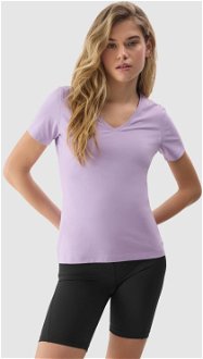 Dámske tričko z organickej bavlny bez potlače - fialové 2