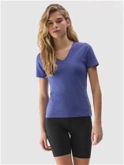 Dámske tričko z organickej bavlny bez potlače - tmavomodré