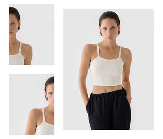 Dámsky crop top slim - biely 4