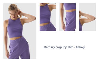 Dámsky crop top slim - fialový 1