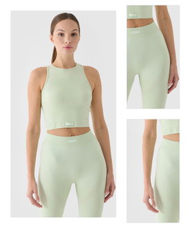 Dámsky rýchloschnúci tréningový slim crop top - tyrkysový 3