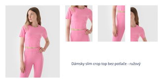 Dámsky slim crop top bez potlače - ružový 1