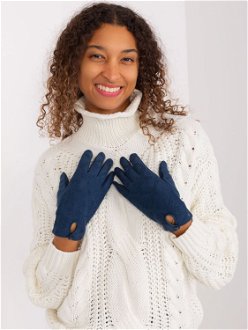 Dark blue gloves with geometric patterns
