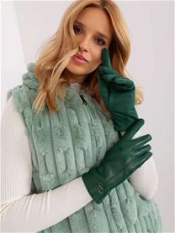 Dark green insulated women's gloves