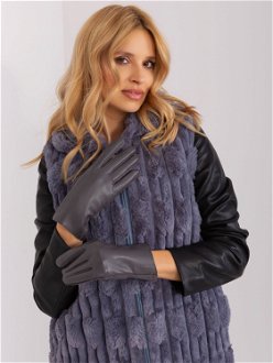 Dark grey gloves with eco-leather