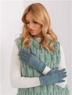 Dark mint smooth winter gloves